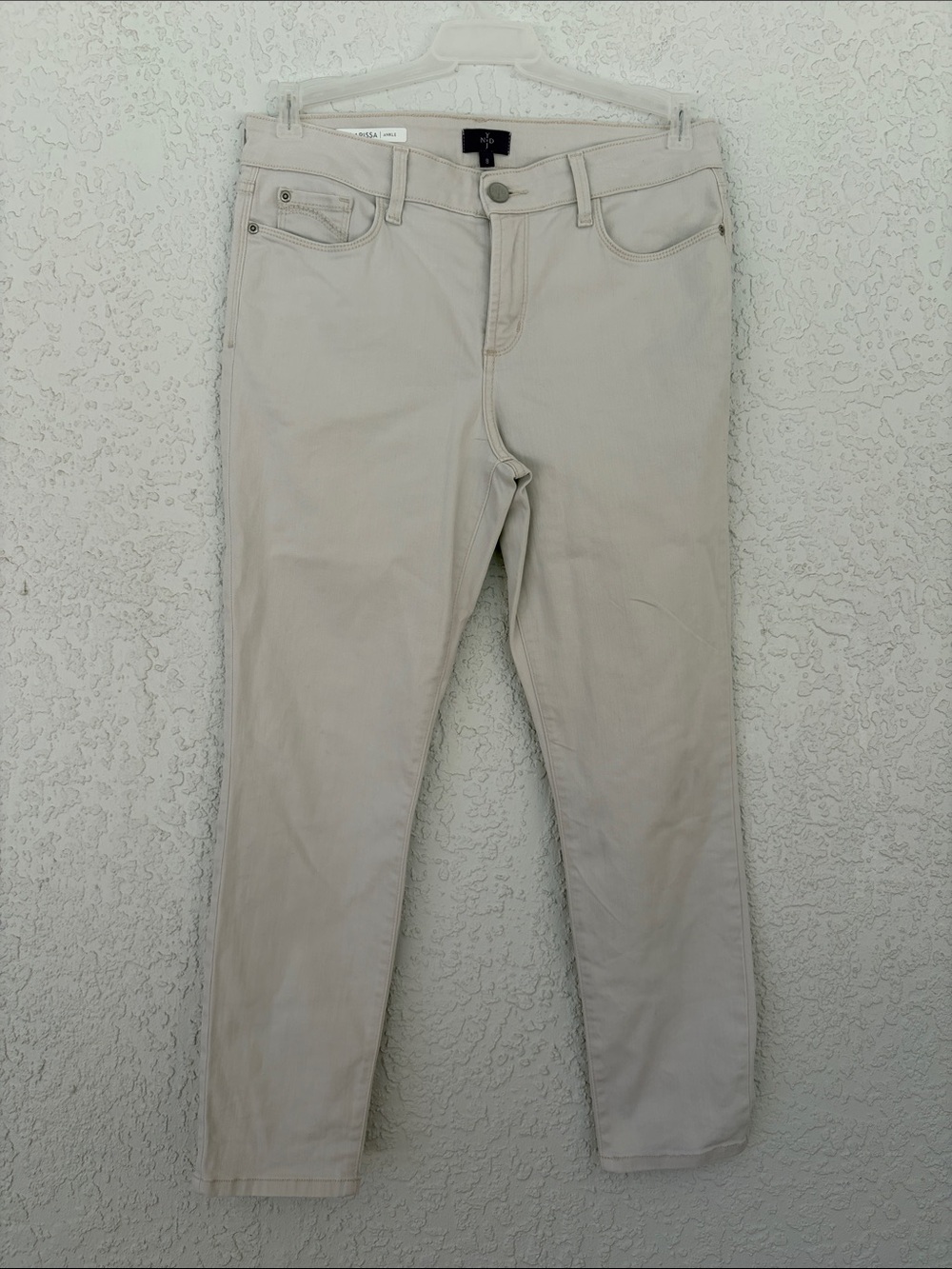 NYDJ Light Beige Clarissa Slim ankle Jeans size 8